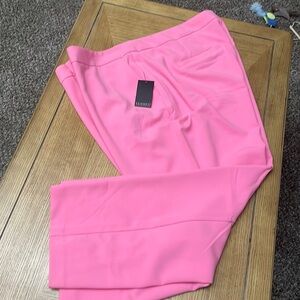 Eloquii Size 24W 365 Suit Crop Flare Leg Trouser Pink Cosmos NWT